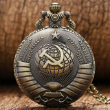 Vintage USSR Soviet Sickle Hammer Style Quartz Pocket Watch