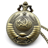 Vintage USSR Soviet Sickle Hammer Style Quartz Pocket Watch