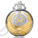 Vintage USSR Soviet Sickle Hammer Style Quartz Pocket Watch