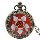Vintage USSR Soviet Sickle Hammer Style Quartz Pocket Watch
