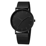 Luxury Watch Men Mesh Ultra-thin Stainless Steel Black Bracelet Wristwatches Male