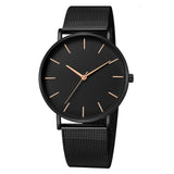 Luxury Watch Men Mesh Ultra-thin Stainless Steel Black Bracelet Wristwatches Male