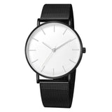 Luxury Watch Men Mesh Ultra-thin Stainless Steel Black Bracelet Wristwatches Male