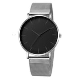 Luxury Watch Men Mesh Ultra-thin Stainless Steel Black Bracelet Wristwatches Male
